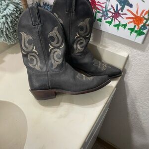 Justin Boots Black and Gold Cowboy Boots